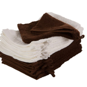 3342 Gant de toilette - 420g - lot de 10 - blanc ou chocolat