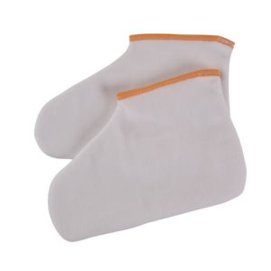 360 : Chaussons pour soins paraffine - Polaire - Finition biais couleur