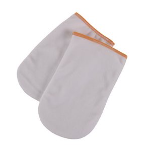 361 : Gants pour soin paraffine - Polaire - Finition biais couleur